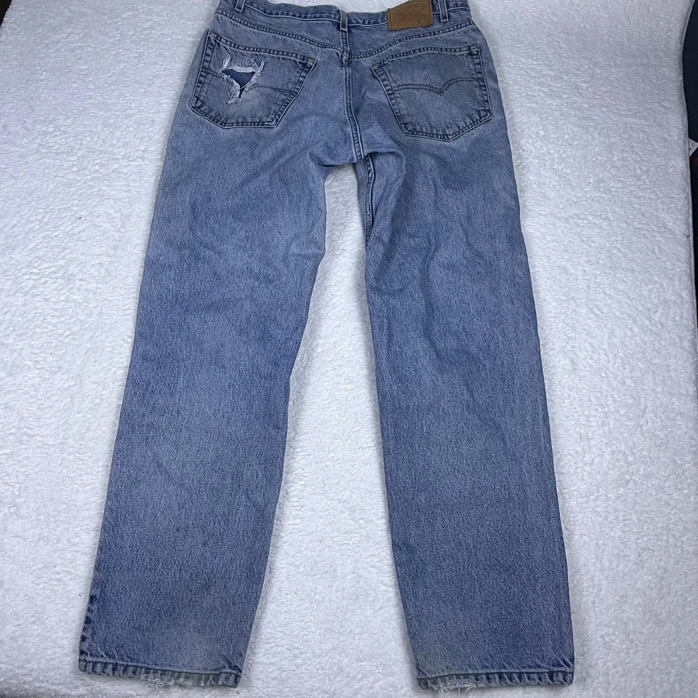 Levi's 901 Relaxed Straight Leg Jeans Mens 38x32 2001 Y2K Denim Distressed *READ